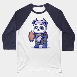 Cute Panda Knight Viking Cartoon Baseball T-Shirt